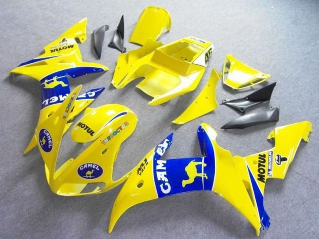 Yamaha YZF R6 Motorrad Verkleidung 2003-2004 - Gelb Blau Kamel Motul