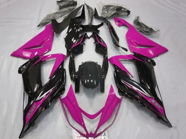 Kawasaki ZX6R Motorrad Verkleidung 2013-2018 - Rosa Glanzendes Schwarz