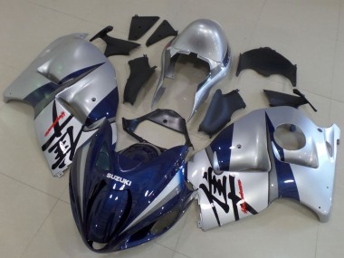 Suzuki GSXR1000 Motorrad Verkleidung 1996-2007 - Silber Dunkel Blau