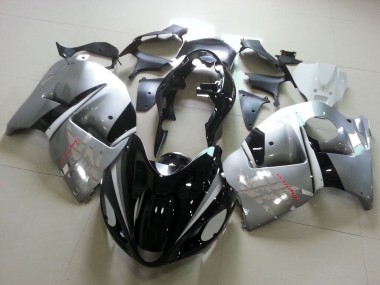 Suzuki GSXR1000 Motorrad Verkleidung 1996-2007 - Glanzendes Schwarz Silber Chrome