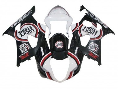 Suzuki GSXR 1000 Motorrad Verkleidung 2003-2004 - Weiss Schwarz Rot Lucky Strike