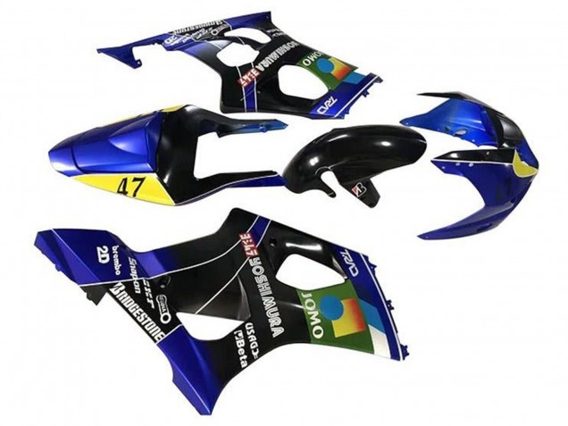 Suzuki GSXR 1000 Motorrad Verkleidung 2003-2004 - Blau Gelb Schwarz JOMO