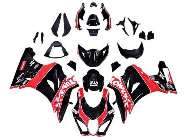 Suzuki GSXR1000 Motorrad Verkleidung 2017-2024 - Glanzendes Schwarz Rot Weiss PinStreifen