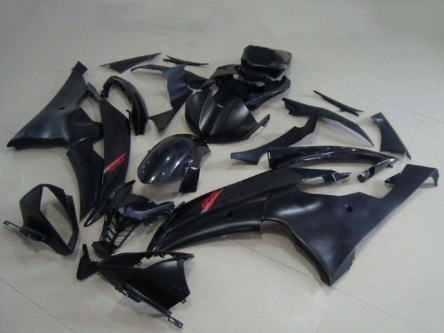 Yamaha YZF R6 Motorrad Verkleidung 2008-2016 - Glanzendes Schwarz Matt Schwarz