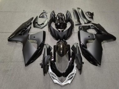 Suzuki GSXR 1000 Motorrad Verkleidung 2009-2016 - Matt Schwarz Glanzendes Schwarz Silber