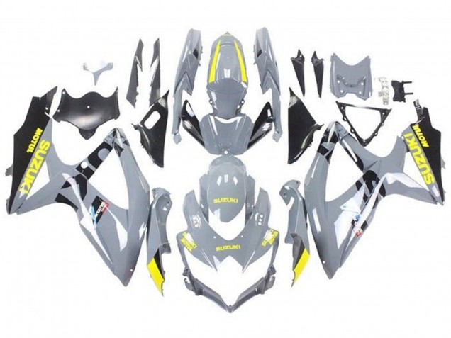 Suzuki GSXR 600 / GSXR 750 Motorrad Verkleidung 2008-2010 - Nardo Grau Gelb Schwarz