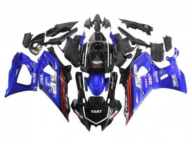 Yamaha YZF R7 Motorrad Verkleidung 2021-2024 - Schwarz Blau Rot Streifen