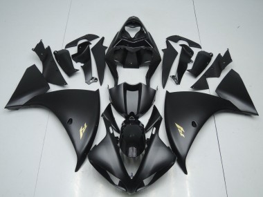 Yamaha YZF 1000 R1 Motorrad Verkleidung 2009-2011 - Matt Schwarz Gold Aufkleber