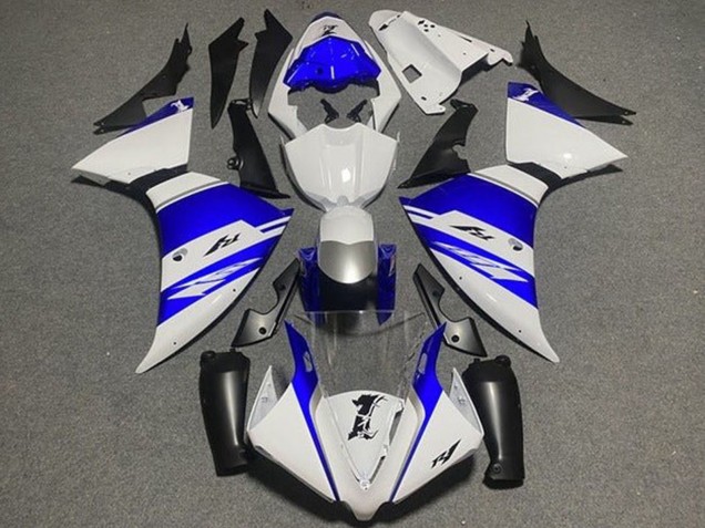 Yamaha YZF 1000 R1 Motorrad Verkleidung 2009-2011 - Weiss Blau Silber Schwarz Streifen