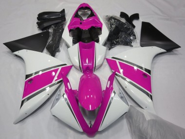 Yamaha YZF 1000 R1 Motorrad Verkleidung 2009-2011 - Weiss Rosa Schwarz
