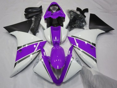 Yamaha YZF 1000 R1 Motorrad Verkleidung 2009-2011 - Weiss Lila Schwarz