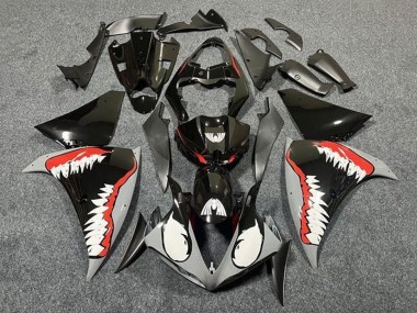 Yamaha YZF 1000 R1 Motorrad Verkleidung 2012-2014 - Glanzendes Schwarz Weiss Rot Hai