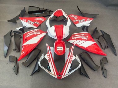 Yamaha YZF 1000 R1 Motorrad Verkleidung 2012-2014 - Weiss Rot Milwaukee Rocol Maxxis