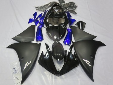 Yamaha YZF 1000 R1 Motorrad Verkleidung 2012-2014 - Glanzendes Schwarz Matt Schwarz Blau