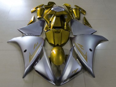 Yamaha YZF 1000 R1 Motorrad Verkleidung 2012-2014 - Matt Silber Gold