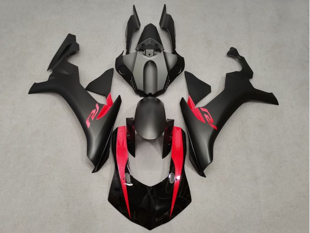 Yamaha YZF 1000 R1 Motorrad Verkleidung 2015-2019 - Matt Schwarz Glanzendes Schwarz Rot