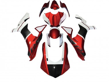 Yamaha YZF 1000 R1 Motorrad Verkleidung 2020-2025 - Weiss Rot Kunst Carbonfaser
