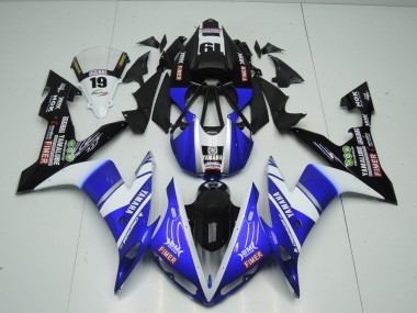 Yamaha YZF 1000 R1 Motorrad Verkleidung 2004-2006 - Blau Weiss Schwarz Fimer Yamalube