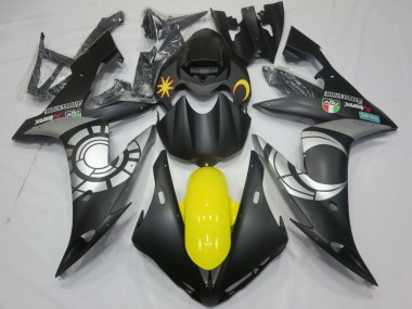 Yamaha YZF 1000 R1 Motorrad Verkleidung 2004-2006 - Matt Schwarz Silber Gelb