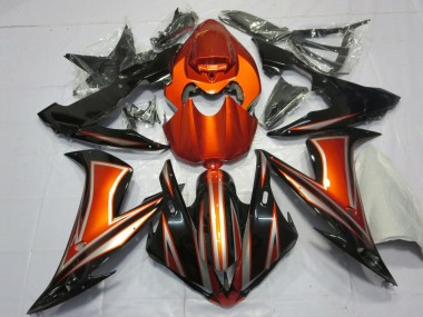 Yamaha YZF 1000 R1 Motorrad Verkleidung 2004-2006 - Orange Glanzendes Schwarz