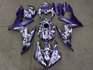 Yamaha YZF 1000 R1 Motorrad Verkleidung 2004-2006 - Lila Weiss Grau Camouflage
