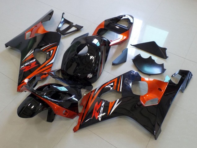 Suzuki GSXR 600 / GSXR 750 Motorrad Verkleidung 2004-2005 - Glanzendes Schwarz Orange