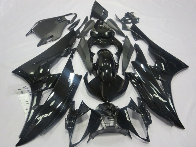Yamaha YZF R6 Motorrad Verkleidung 2006-2007 - Glanzendes Schwarz Matt Schwarz