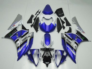 Yamaha YZF R6 Motorrad Verkleidung 2006-2007 - Weiss Blau Silber Schwarz ENEOS Monster