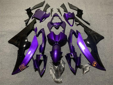 Yamaha YZF R6 Motorrad Verkleidung 2008-2016 - Lila Glanzendes Schwarz 24