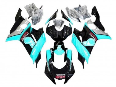 Yamaha YZF R6 Motorrad Verkleidung 2017-2025 - Turkis Blau Glanzendes Schwarz Petronas