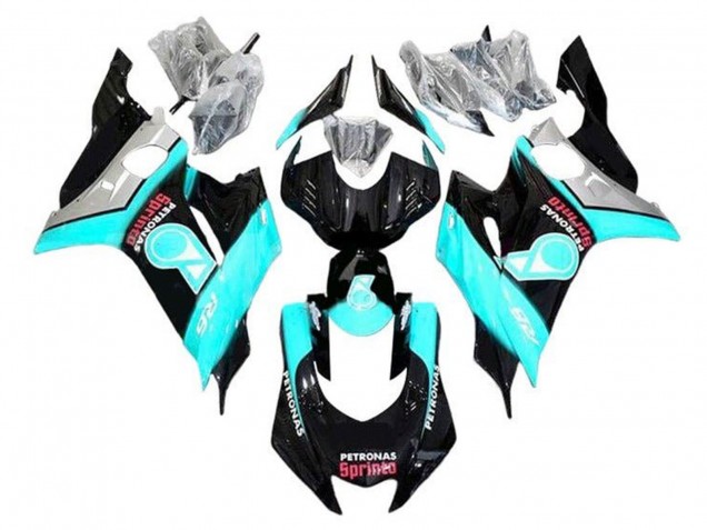 Yamaha YZF R6 Motorrad Verkleidung 2017-2025 - Turkis Blau Glanzendes Schwarz Petronas