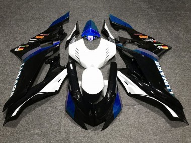Yamaha YZF R6 Motorrad Verkleidung 2017-2025 - Weiss Blau Glanzendes Schwarz