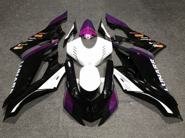 Yamaha YZF R6 Motorrad Verkleidung 2017-2025 - Weiss Lila Glanzendes Schwarz