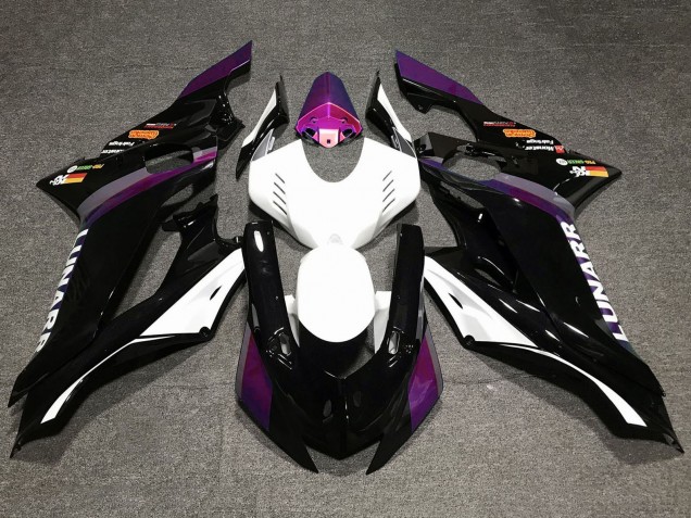 Yamaha YZF R6 Motorrad Verkleidung 2017-2025 - Weiss Lila Glanzendes Schwarz