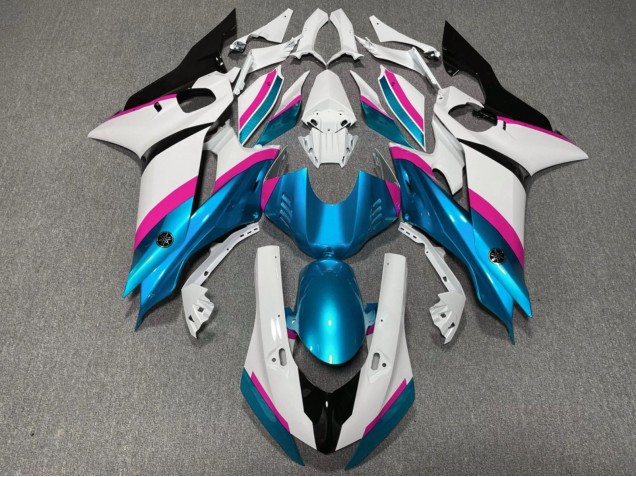 Yamaha YZF R6 Motorrad Verkleidung 2017-2025 - Weiss Rosa Blau Schwarz