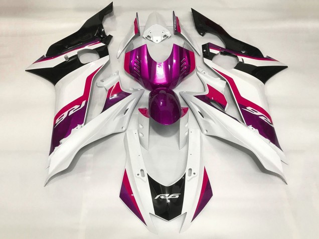 Yamaha YZF R6 Motorrad Verkleidung 2017-2025 - Weiss Rot Lila Schwarz