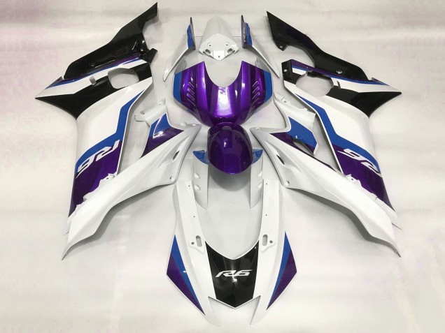 Yamaha YZF R6 Motorrad Verkleidung 2017-2025 - Weiss Blau Lila Schwarz