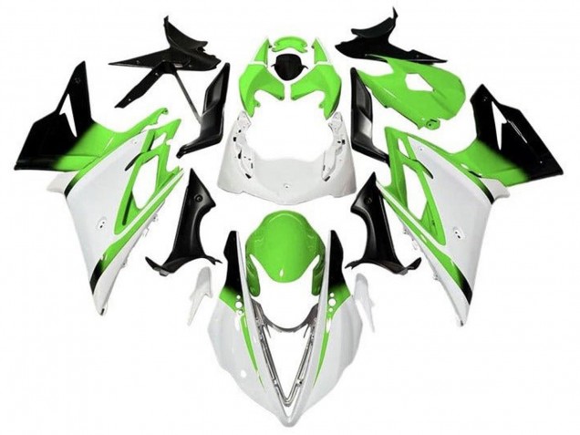 Triumph Daytona 675 Triple Motorrad Verkleidung 2013-2016 - Weiss Grun Glanzendes Schwarz