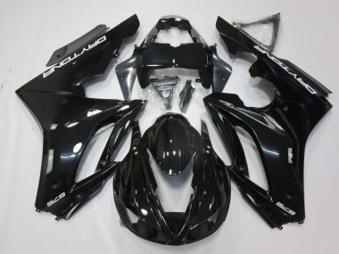 Triumph Daytona 675 Triple Motorrad Verkleidung 2009-2012 - Glanzendes Schwarz Weiss Aufkleber
