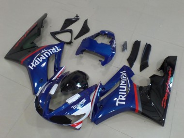 Triumph Daytona 675 Triple Motorrad Verkleidung 2009-2012 - Blau Rot Weiss Glanzendes Schwarz