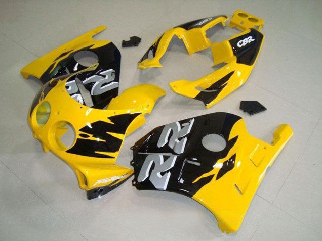 Honda CBR250RR MC22 Motorrad Verkleidung 1990-1998 - Gelb Glanzendes Schwarz