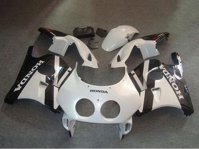 Honda CBR250RR MC22 Motorrad Verkleidung Kit 1990-1998 - Weiss Glanzendes Schwarz