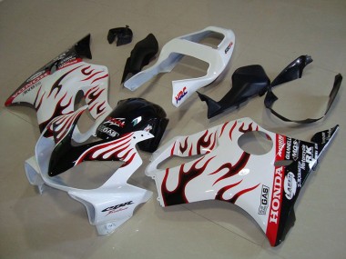 Honda CBR600 F4i Motorrad Verkleidung 2001-2003 - Weiss Rot Glanzendes Schwarz Flamme