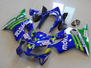 Honda CBR600 F4i Motorrad Verkleidung 2004-2007 - Blau Grun MoviStar Castrol