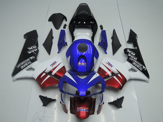 Honda CBR600RR Motorrad Verkleidung 2003-2004 - Weiss Rot Blau Glanzendes Schwarz HRC