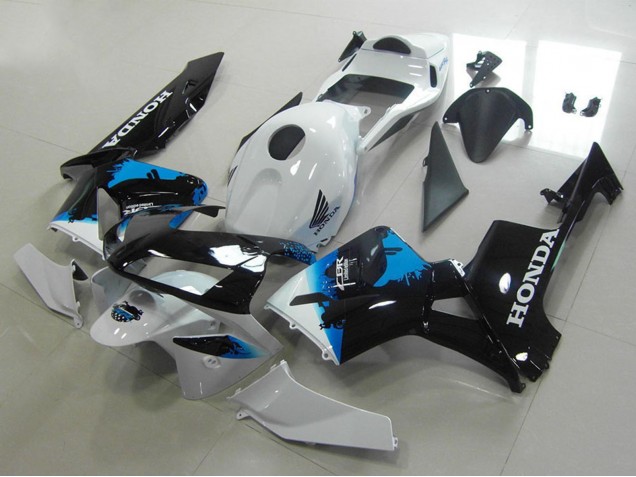 Honda CBR600RR Motorrad Verkleidung 2003-2004 - Weiss Blau Glanzendes Schwarz