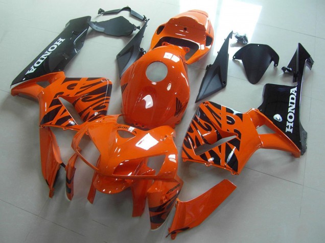 Honda CBR600RR Motorrad Verkleidung 2005-2006 - Orange Schwarz Flamme