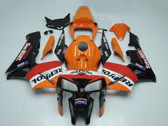 Honda CBR600RR Motorrad Verkleidung 2005-2006 - Schwarz Orange Weiss Rot Repsol