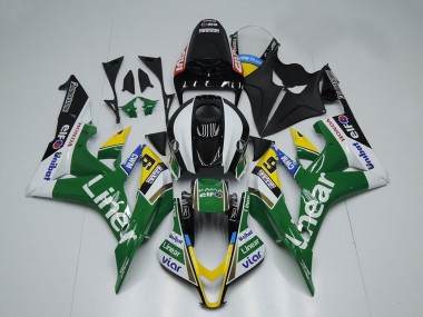 Honda CBR600RR Motorrad Verkleidung 2007-2008 - Grun Weiss Glanzendes Schwarz Linier