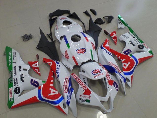 Honda CBR600RR Motorrad Verkleidung 2007-2008 - Weiss Rot Blau Grun Pata 6
